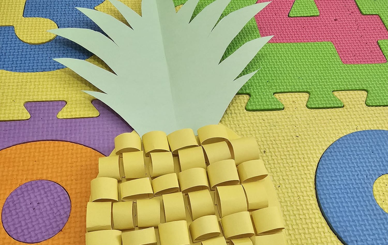 A 3D collage of a pineapple.