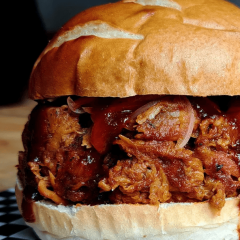 Close up of a tasty burger