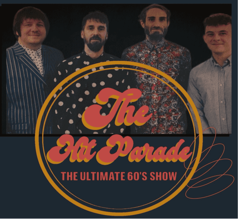 Poster showing all 4 members of the Hit Parade band.